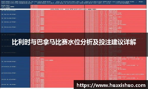 比利时与巴拿马比赛水位分析及投注建议详解