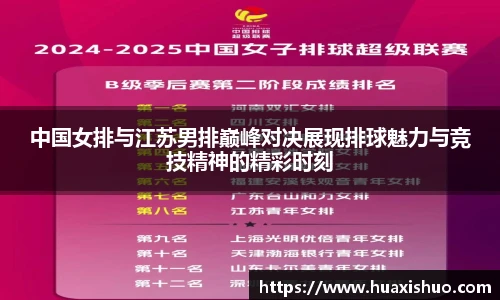 中国女排与江苏男排巅峰对决展现排球魅力与竞技精神的精彩时刻